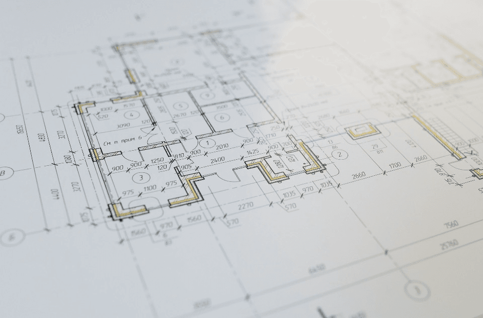 Architectural floor plan for development and remodeling