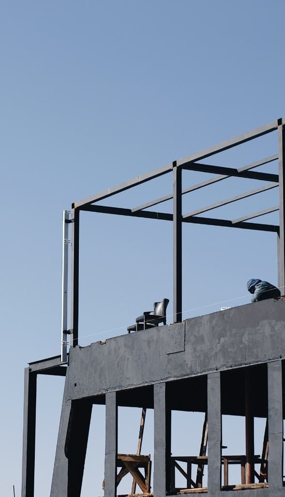 Steel framing and terrace work on a development project